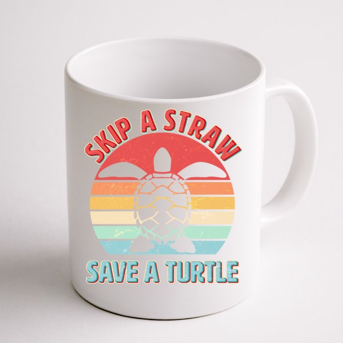 Vintage Skip A Straw Save A Turtle Front & Back Coffee Mug