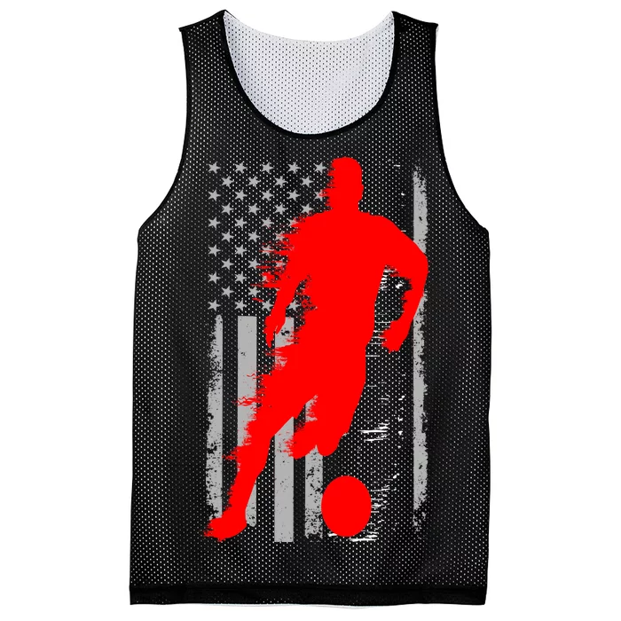 Vintage Soccer American Flag USA Mesh Reversible Basketball Jersey Tank