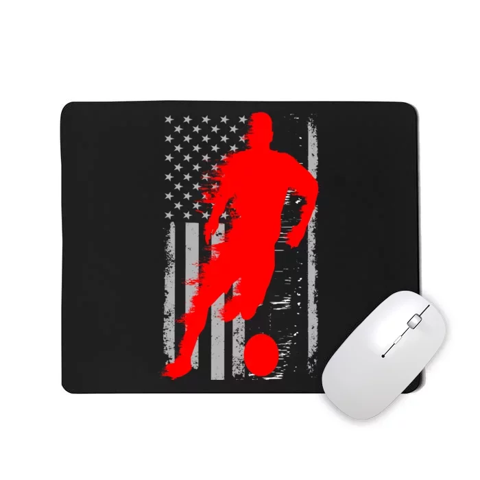 Vintage Soccer American Flag USA Mousepad