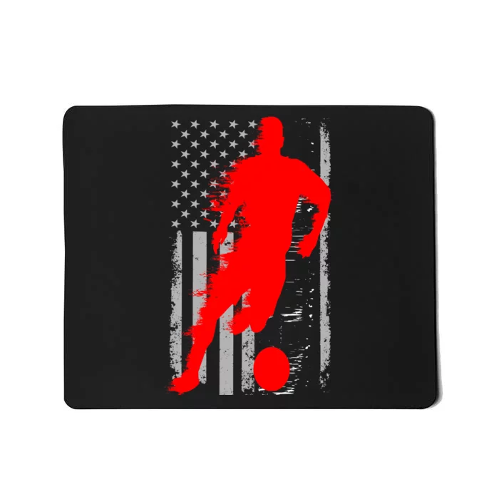 Vintage Soccer American Flag USA Mousepad