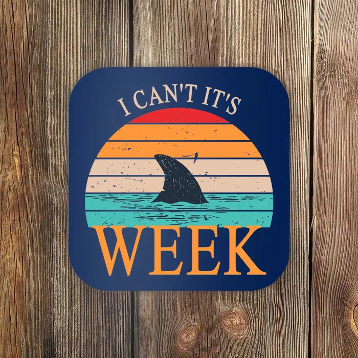 Vintage Sorry I Can't It's Week Funny Shark Coaster