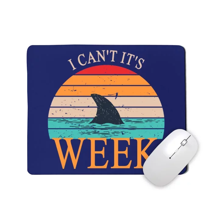 Vintage Sorry I Can't It's Week Funny Shark Mousepad