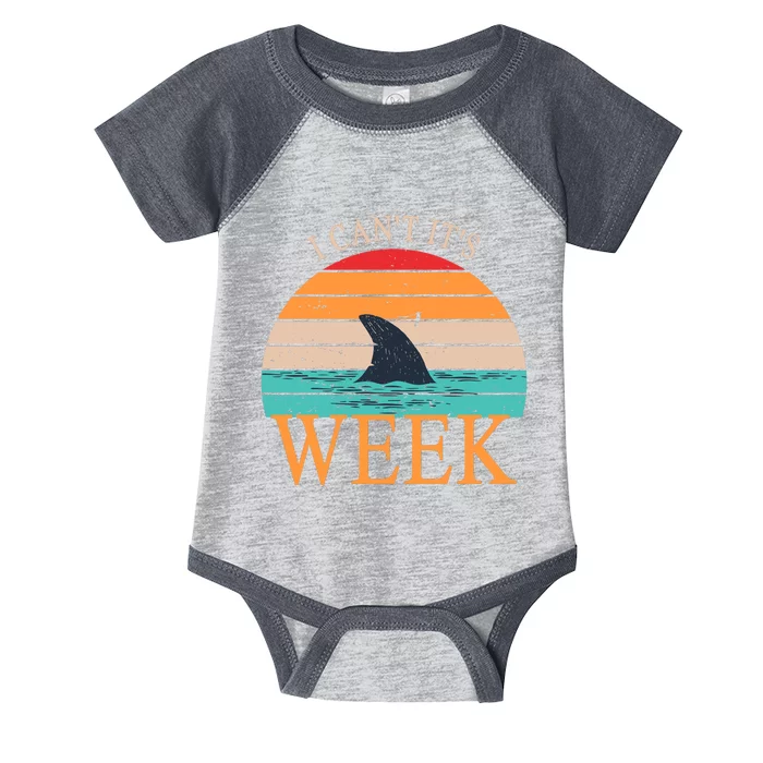 Vintage Sorry I Can't It's Week Funny Shark Infant Baby Jersey Bodysuit