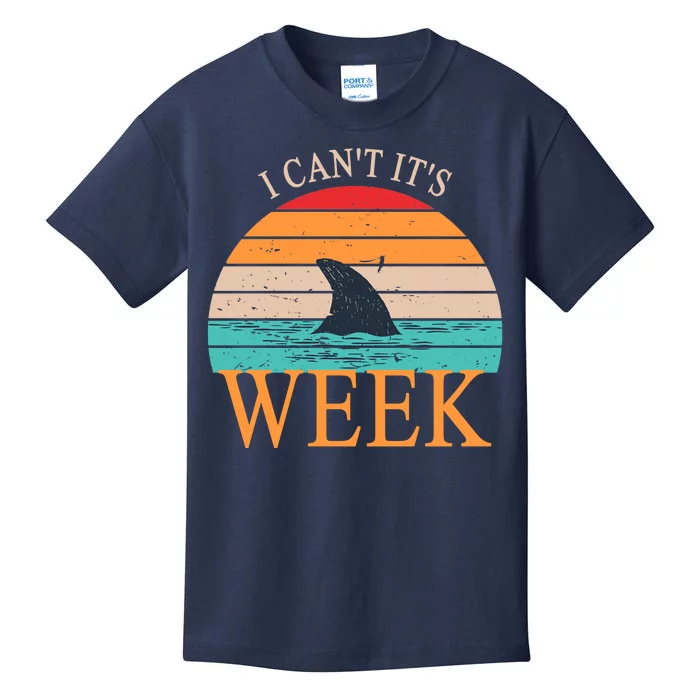 Vintage Sorry I Can't It's Week Funny Shark Kids T-Shirt