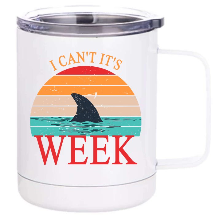 Vintage Sorry I Can't It's Week Funny Shark Front & Back 12oz Stainless Steel Tumbler Cup