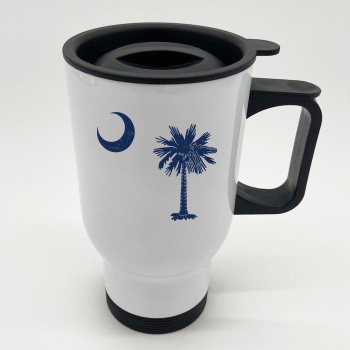 Vintage South Carolina Flag Palmetto Moon Front & Back Stainless Steel Travel Mug