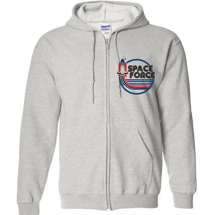 Vintage Space Force Emblem Full Zip Hoodie