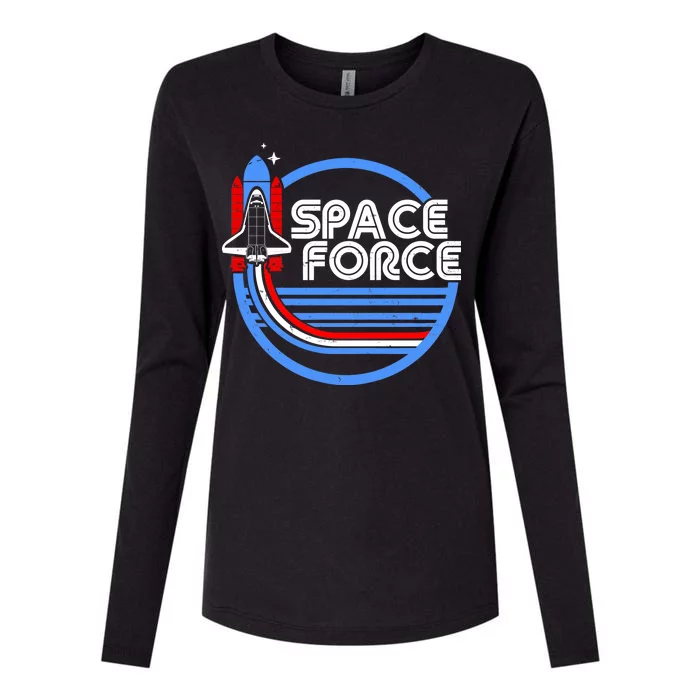 Vintage Space Force Emblem Womens Cotton Relaxed Long Sleeve T-Shirt