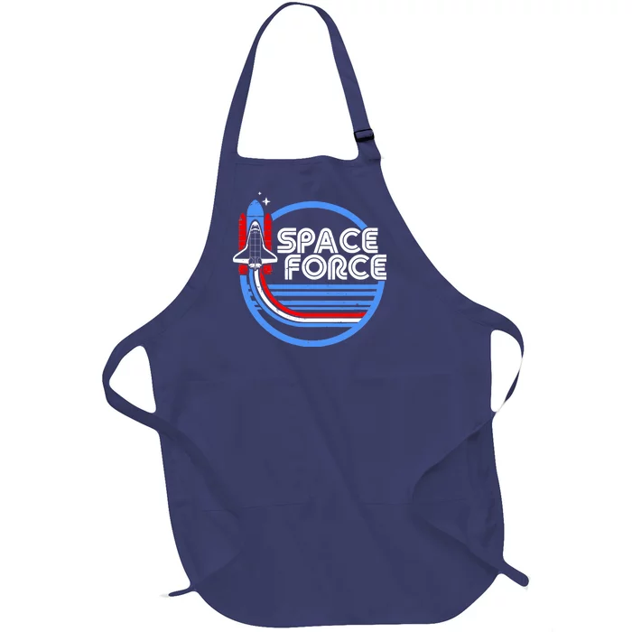 Vintage Space Force Emblem Full-Length Apron With Pocket