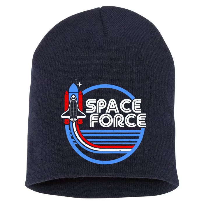 Vintage Space Force Emblem Short Acrylic Beanie