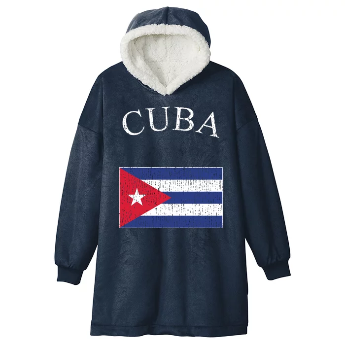 Vintage Sports Design Cuban Flag Hooded Wearable Blanket