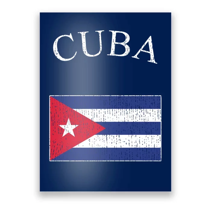 Vintage Sports Design Cuban Flag Poster