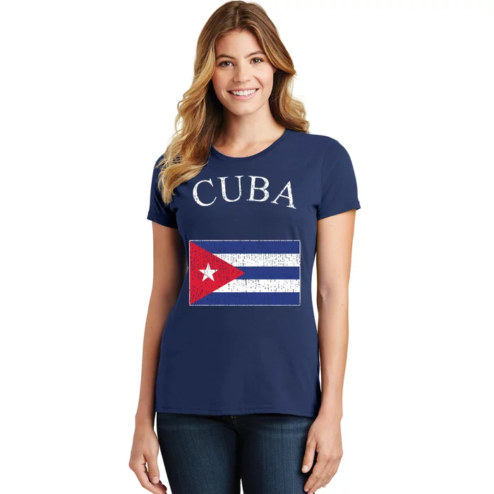 Vintage Sports Design Cuban Flag Women's T-Shirt