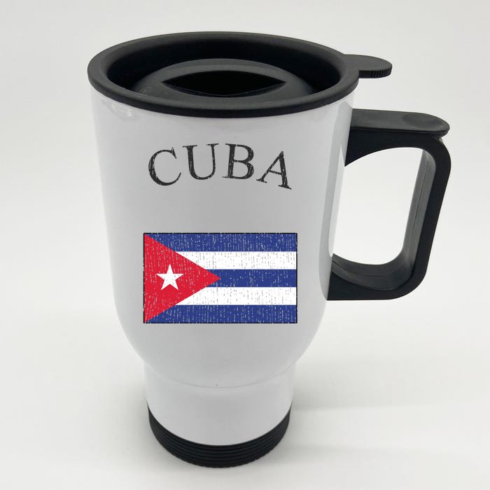 Vintage Sports Design Cuban Flag Front & Back Stainless Steel Travel Mug