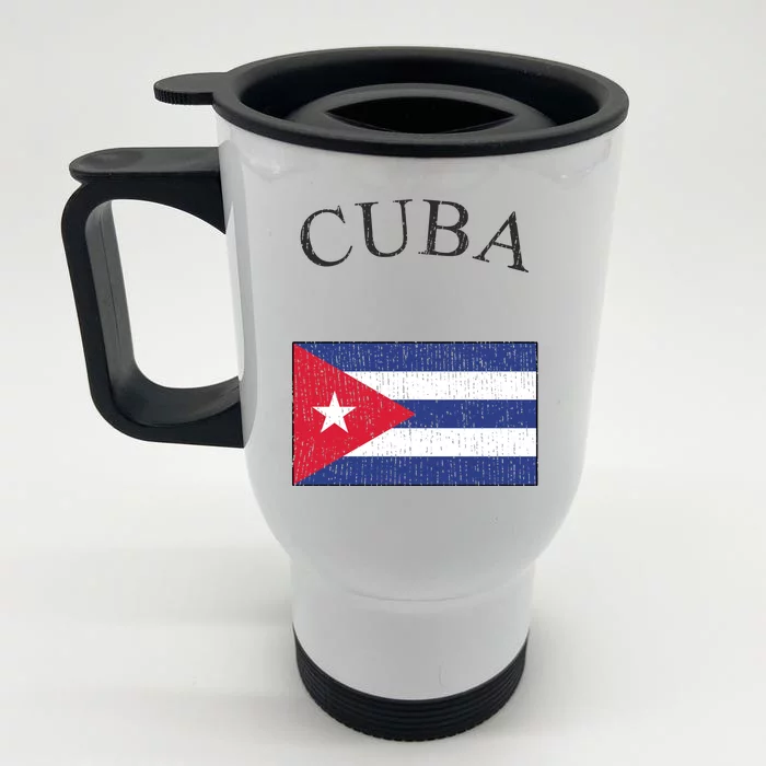 Vintage Sports Design Cuban Flag Front & Back Stainless Steel Travel Mug