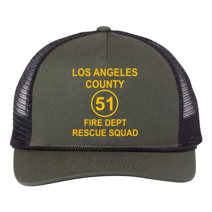 Vintage Squad 51 Fire Dept Retro Rope Trucker Hat Cap