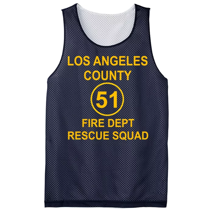 Vintage Squad 51 Fire Dept Mesh Reversible Basketball Jersey Tank