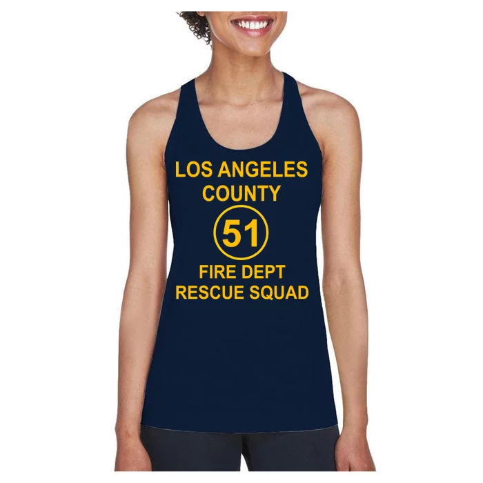 Vintage Squad 51 Fire Dept Women's Racerback Tank