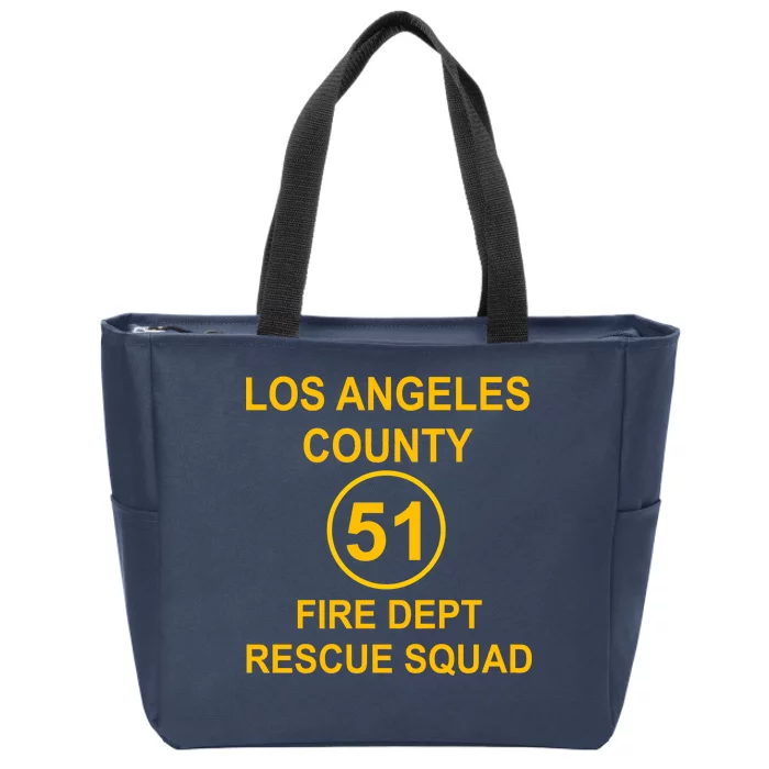 Vintage Squad 51 Fire Dept Zip Tote Bag