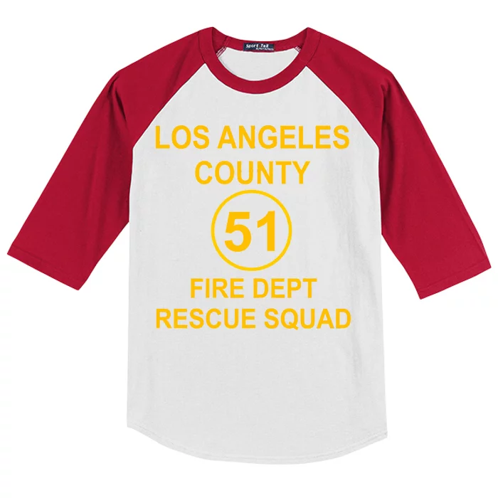 Vintage Squad 51 Fire Dept Kids Colorblock Raglan Jersey