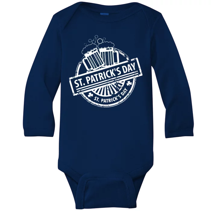 Vintage St. Patrick's Day Beer Baby Long Sleeve Bodysuit