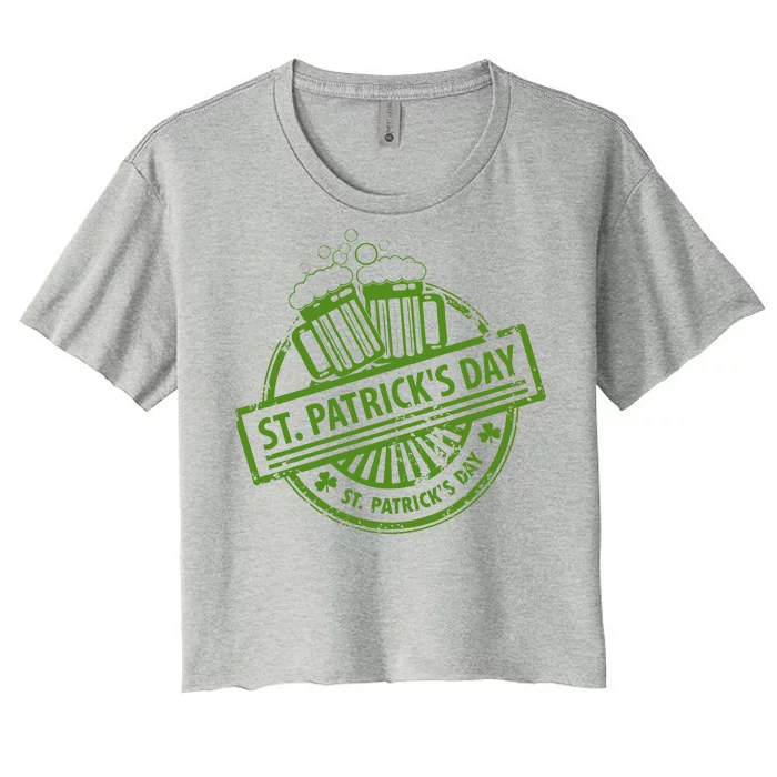 Vintage St. Patrick's Day Beer Women's Crop Top Tee