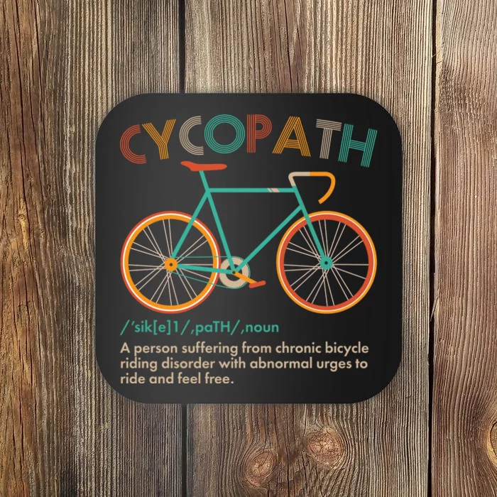 Vintage Style Colors Cycopath Definition Coaster