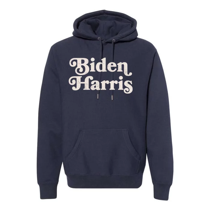 Vintage Styled Biden Harris Logo Premium Hoodie