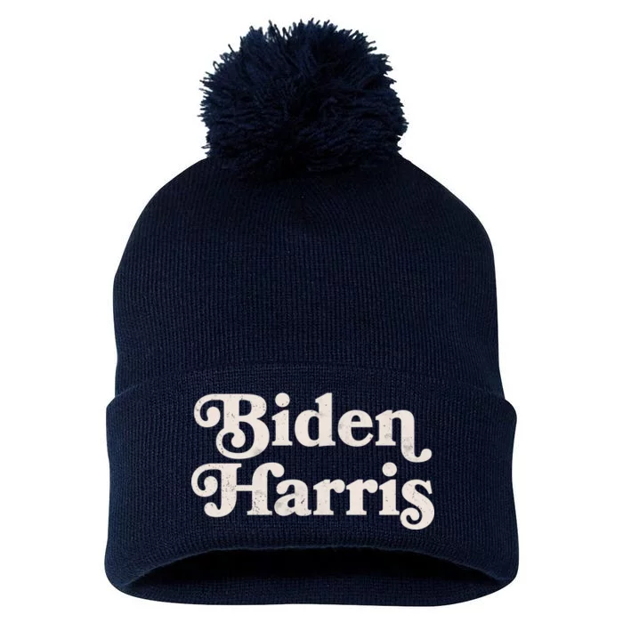 Vintage Styled Biden Harris Logo Pom Pom 12in Knit Beanie