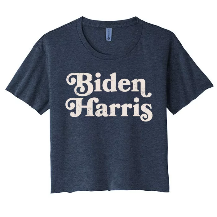 Vintage Styled Biden Harris Logo Women's Crop Top Tee