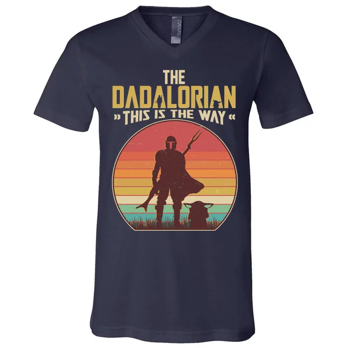 Vintage Styled The Dadalorian This Is the Way V-Neck T-Shirt