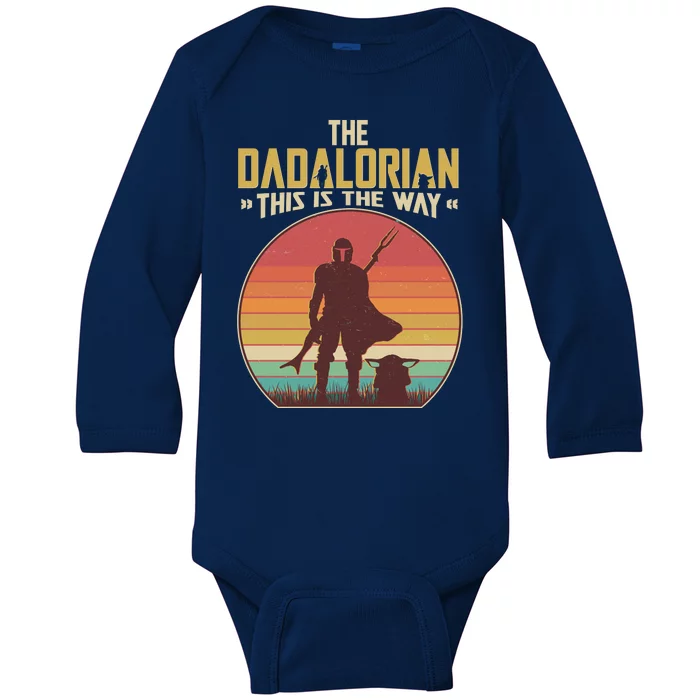 Vintage Styled The Dadalorian This Is the Way Baby Long Sleeve Bodysuit