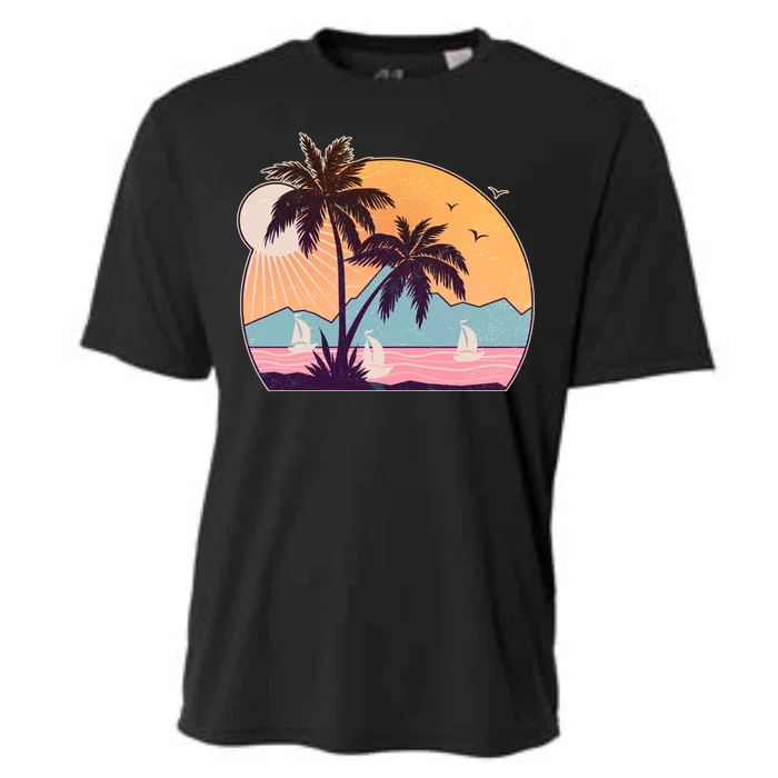 Vintage Summer Beach Emblem Cooling Performance Crew T-Shirt