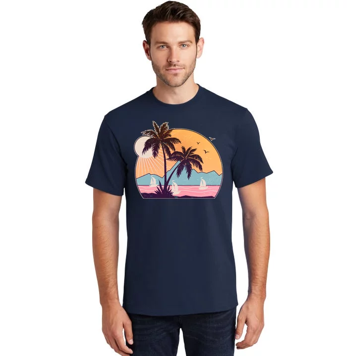 Vintage Summer Beach Emblem Tall T-Shirt