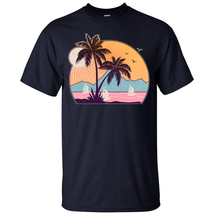 Vintage Summer Beach Emblem Tall T-Shirt