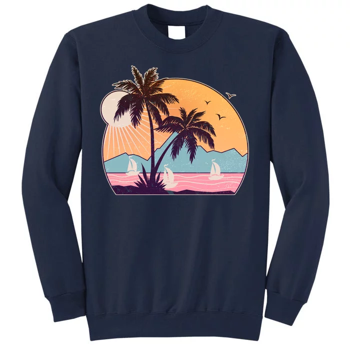 Vintage Summer Beach Emblem Tall Sweatshirt