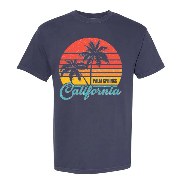 Vintage Sun Palm Trees Palm Springs California Garment-Dyed Heavyweight T-Shirt