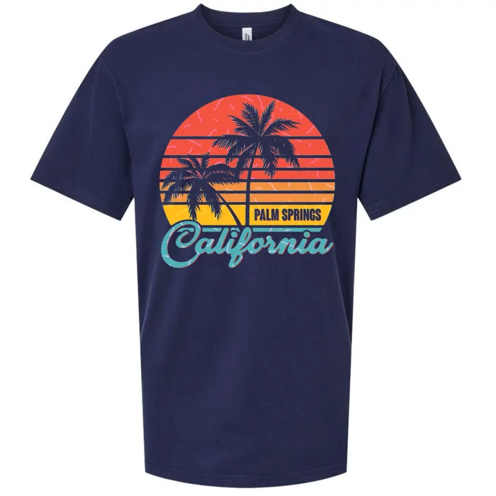 Vintage Sun Palm Trees Palm Springs California Sueded Cloud Jersey T-Shirt