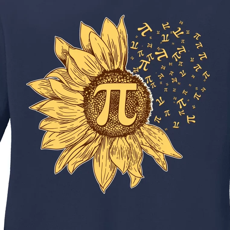 Vintage Sunflower Pi 3.14 Ladies Long Sleeve Shirt