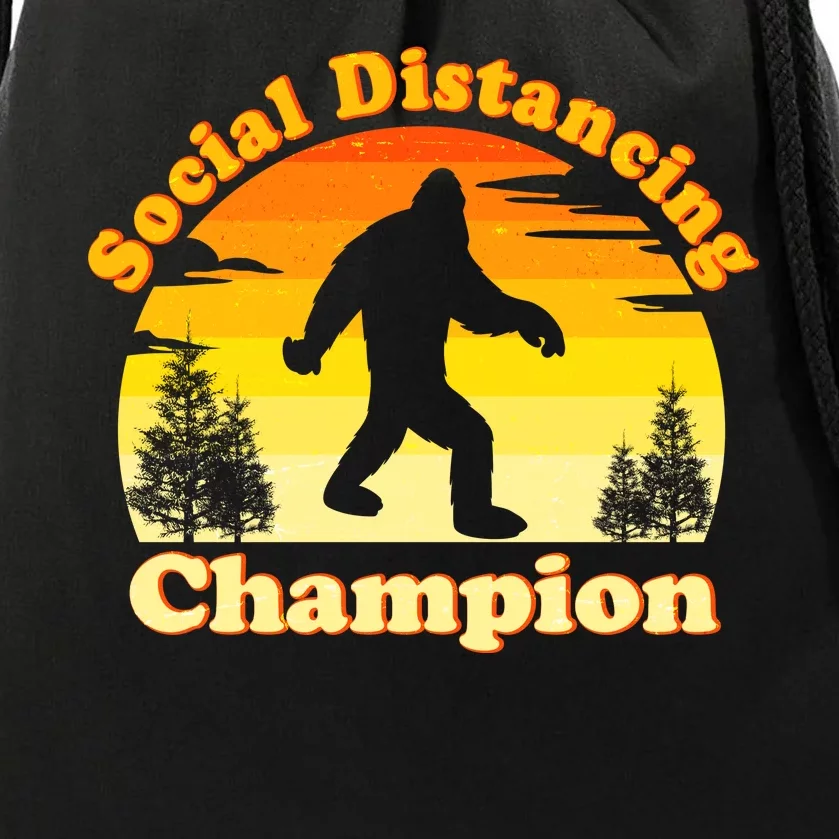 Vintage Sunrise Social Distancing Champion Bigfoot Drawstring Bag