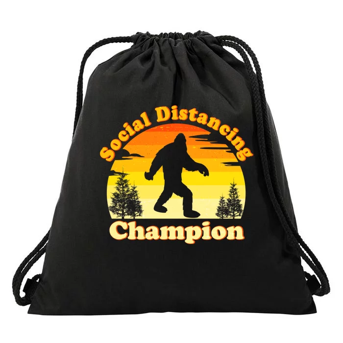 Vintage Sunrise Social Distancing Champion Bigfoot Drawstring Bag