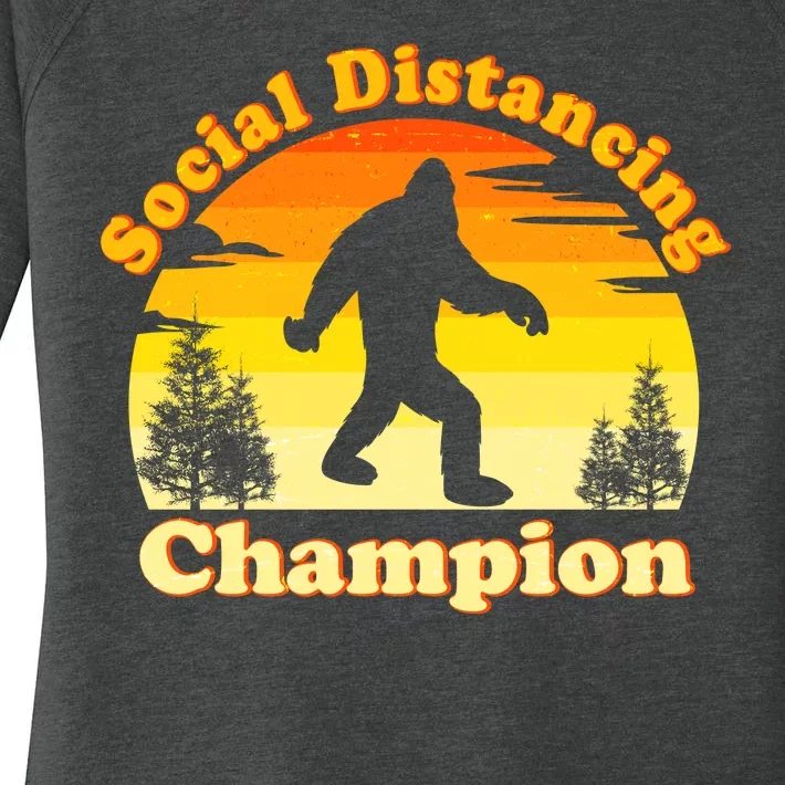 Vintage Sunrise Social Distancing Champion Bigfoot Women's Perfect Tri Tunic Long Sleeve Shirt