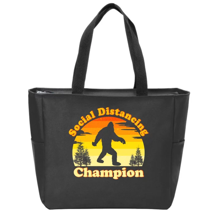 Vintage Sunrise Social Distancing Champion Bigfoot Zip Tote Bag