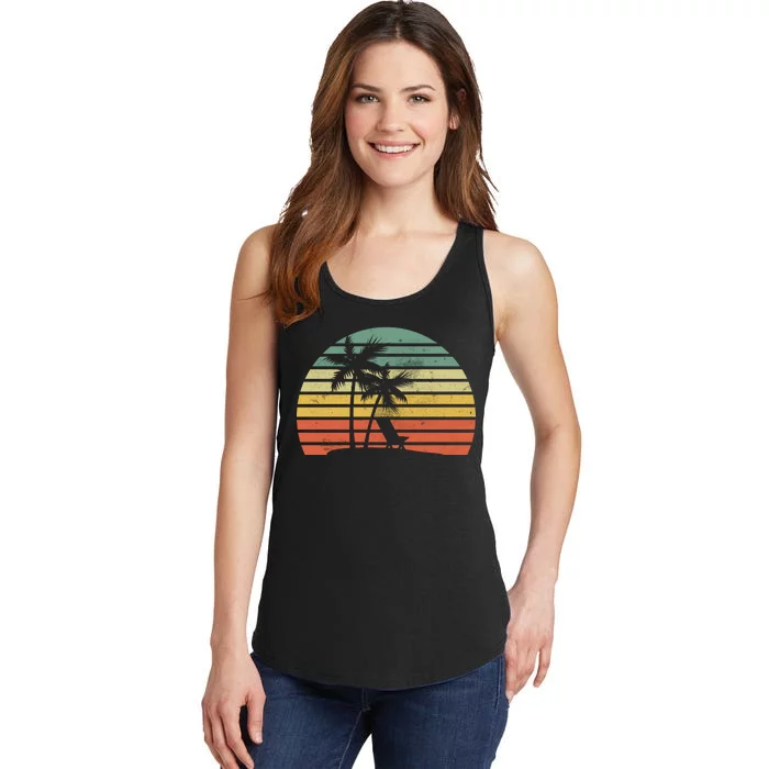 Vintage Sunset Beach Ladies Essential Tank