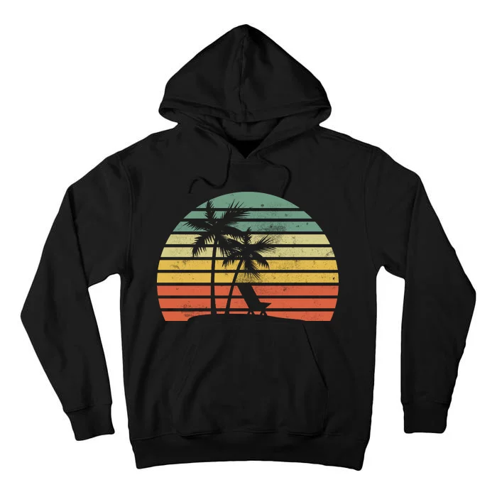 Vintage Sunset Beach Tall Hoodie