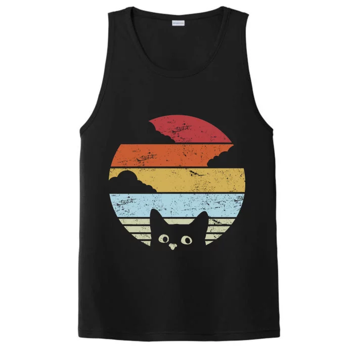 Vintage Sunset Cat Performance Tank