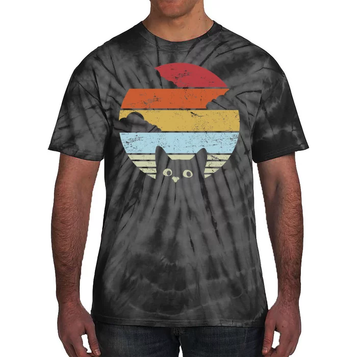 Vintage Sunset Cat Tie-Dye T-Shirt