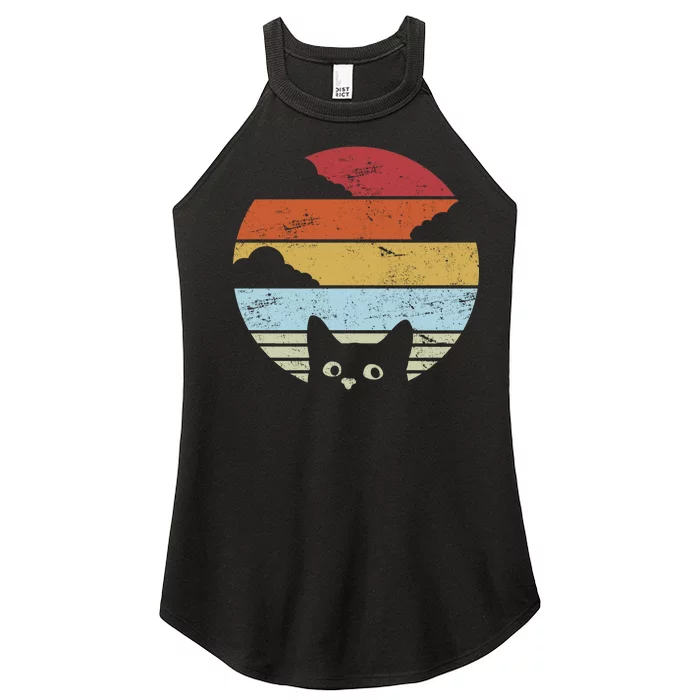 Vintage Sunset Cat Women’s Perfect Tri Rocker Tank