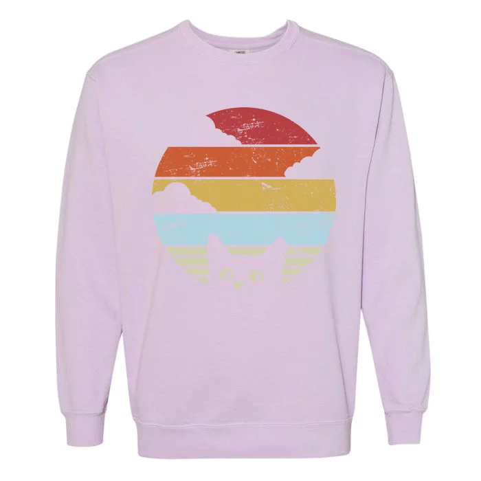 Vintage Sunset Cat Garment-Dyed Sweatshirt