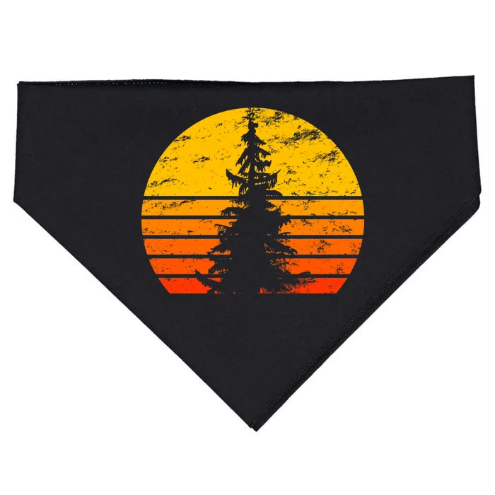 Vintage Sunset Tree USA-Made Doggie Bandana